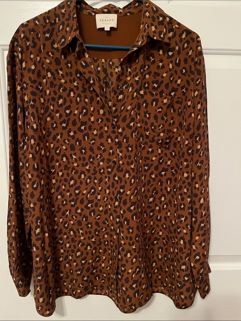 EUC Sezane MAX shirt in leopard print